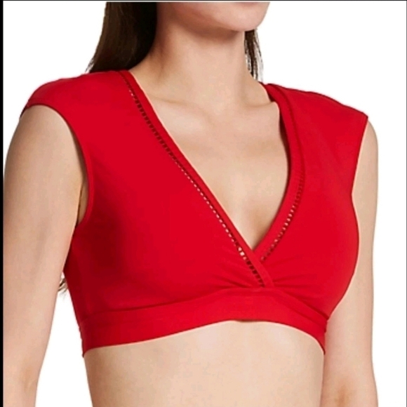 Bleu Rod Beattie Red Cap Sleeve Crop Swim Top & Bikini Bottom Set - Picture 5 of 6